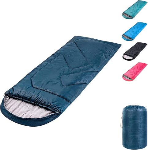 Sleeping Bags for Adults, Extra-Wide Camping Sleeping Bag for Kids- Waterproof, Lightweight, Portable -3 Season Warm & Cool Weather- Ideal for Hiking Backpacking with Compression Sack in Kuwait