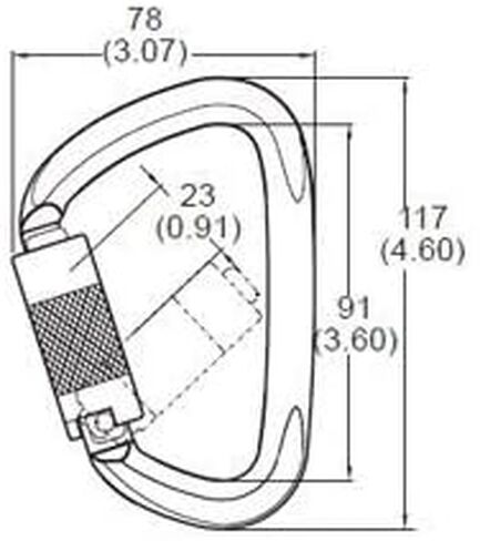 S01813-Stainless Steel Carabiner 50kn (11,200 lb) Rated, Twist Auto Lock, ANSI Certified (Qty: 1), Heavy Duty Carabiner in Saudi Arabia