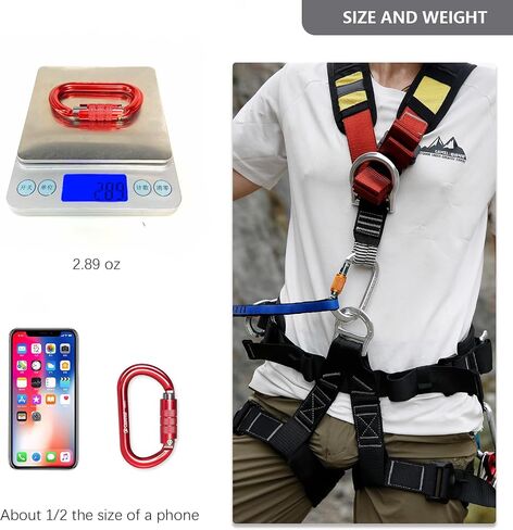 Heavy Duty Carabiner, 25kn(About 5620 lbs) Oval Carabiner Clip O-Shape Rock Climbing Carabiner Lightweight Caribeener for Climbing, Mountaineer, Aerial Work in Saudi Arabia