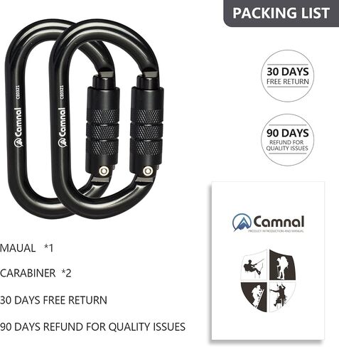 Heavy Duty Carabiner, 25kn(About 5620 lbs) Oval Carabiner Clip O-Shape Rock Climbing Carabiner Lightweight Caribeener for Climbing, Mountaineer, Aerial Work in Saudi Arabia