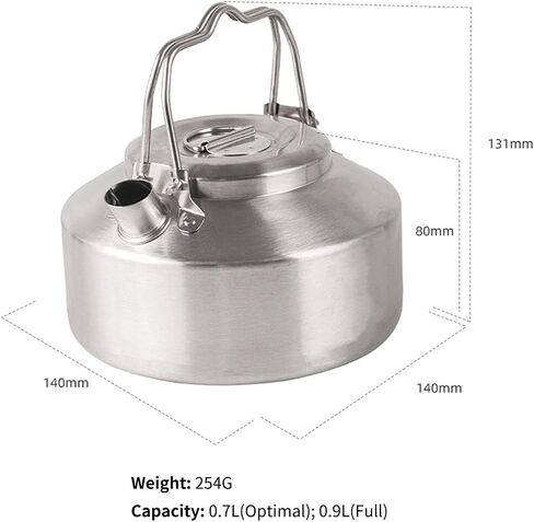 1.2L Camping Stainless Steel Tea Kettle Outdoor Hiking Picnic Pot Water Boiler for Coffee Portable for Camping Bushcraft and Travel in Saudi Arabia