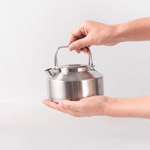 1.2L Camping Stainless Steel Tea Kettle Outdoor Hiking Picnic Pot Water Boiler for Coffee Portable for Camping Bushcraft and Travel in Saudi Arabia