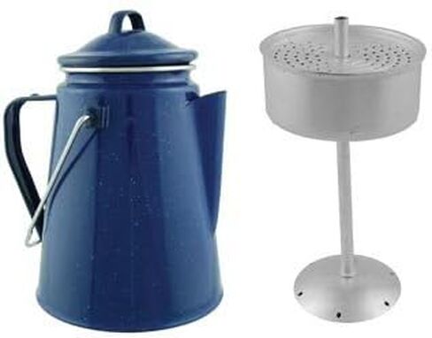 Camping Blue Enamel Coffee Pot with Perculation in Kuwait