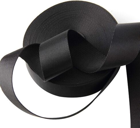 1.5 Inch Wide 10 Yards Black Nylon Webbing Strap，Polypropylene Straps for Bags, Hammocks, Outdoor Climbing and DIY Making Luggage Strap, Pet Collar, Backpack Repairing in Kuwait