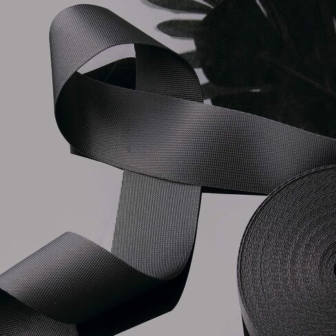 1.5 Inch Wide 10 Yards Black Nylon Webbing Strap，Polypropylene Straps for Bags, Hammocks, Outdoor Climbing and DIY Making Luggage Strap, Pet Collar, Backpack Repairing in Kuwait