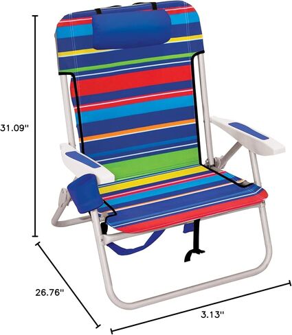 RIO beach Big Boy 4-Position 13" High Seat Backpack Beach or Camping Folding Chair, Turquoise in Kuwait