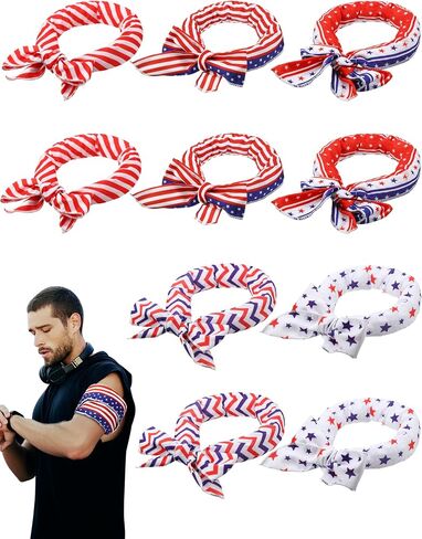 Janmercy 10 Pcs Tie Dye Cooling Neck Wraps Cooling Scarf Ice Bandanas Summer for Men Women Camping Running Outdoor Sports in Kuwait