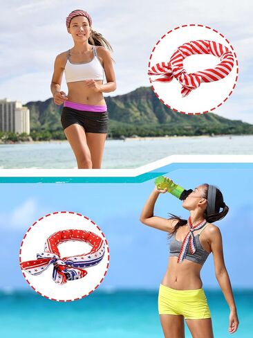 Janmercy 10 Pcs Tie Dye Cooling Neck Wraps Cooling Scarf Ice Bandanas Summer for Men Women Camping Running Outdoor Sports in Kuwait