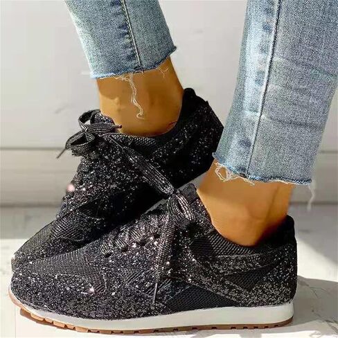 Ladmiple Shoes For Women Sneakers Trendy Slip On Walking Shoes Non Slip Lightweight Fashion Lace Up Platform Loafers in Kuwait