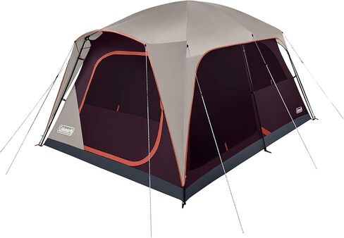 Coleman Skylodge Camping Tent, 8/10/12 Person Weatherproof Family Tent with Convertible Screen Room, Color-Coded Poles, Room Divider, Rainfly, and Storage Pockets, Fits Multiple Queen-Sized Airbeds in Saudi Arabia