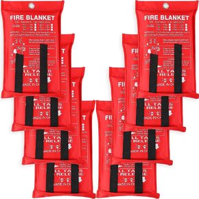 Jerify 8 Pack Fire Blanket for Home Emergency Fire Blanket 47 x 47 Inch Kitchen Fire Suppression Blanket Fiberglass Fire Blanket Flame Retardant Protection and Heat Insulation in Kuwait