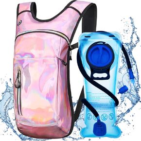 Hydration Backpack, Water Backpack with 2L Hydration Bladder, Rave Backpack Hydration Pack, Festival Essential for Raves, Hiking, Cycling, Climbing, Running, Outdoor, Camping and More in Kuwait