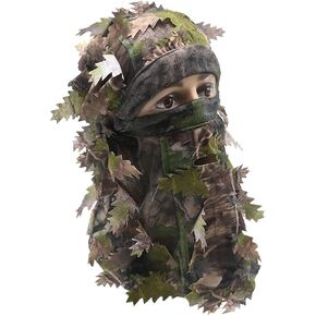 Ghillie Camouflage Leafy Hat, Camo 3D Leaf Face Mask Full Coverage Breathable Hunting Mask Headwear Camo Turkey Hunting Accessories in Saudi Arabia