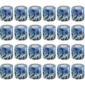 24 Roll Camo Tape, for Hunting Outdoor Rifle Shotgun Sport Military Camping, 2'' x 177'' Camouflage Self-Adhesive Wrap Bandage, for Sports an Elastic Bandage