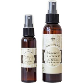 Victoria's Lavender Don’t Bug Me Insect Spray - Natural Insect Spray for Kids - Ideal for Outdoor & Indoor Protection - DEET Free with Essential Oils, Aloe Vera & Eucalyptus - Made in USA – 4 Fl Oz in Kuwait
