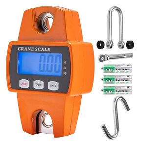 ميزان رافعة صغير محمول باليد 300 كجم مع خطافات للزراعة والصيد وصيد الأسماك والأنشطة الخارجية، مقياس رقمي متعدد الوظائف بوزن 660 رطل، مع علبة من الألومنيوم المصبوب (برتقالي) in Kuwait