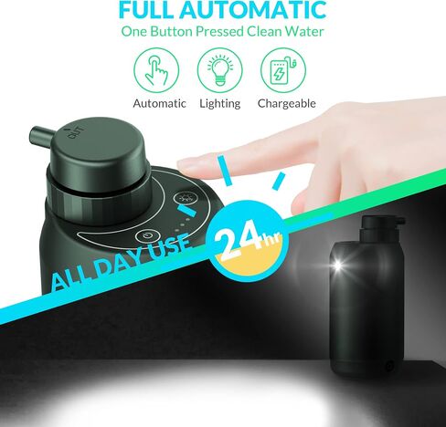 BKLES Electric Water Purifier Survival, 0.01 Micron '5-Stage' Water Filtration System Survival with Emergency Lighting Water Filter for Camping Backpacking Hiking Travel, Green Color in Saudi Arabia