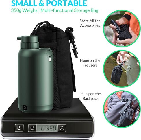 BKLES Electric Water Purifier Survival, 0.01 Micron '5-Stage' Water Filtration System Survival with Emergency Lighting Water Filter for Camping Backpacking Hiking Travel, Green Color in Saudi Arabia