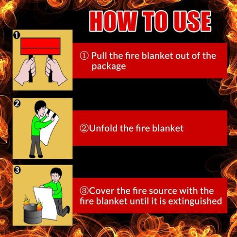 Jerify 8 Pack Fire Blanket for Home Emergency Fire Blanket 47 x 47 Inch Kitchen Fire Suppression Blanket Fiberglass Fire Blanket Flame Retardant Protection and Heat Insulation in Kuwait