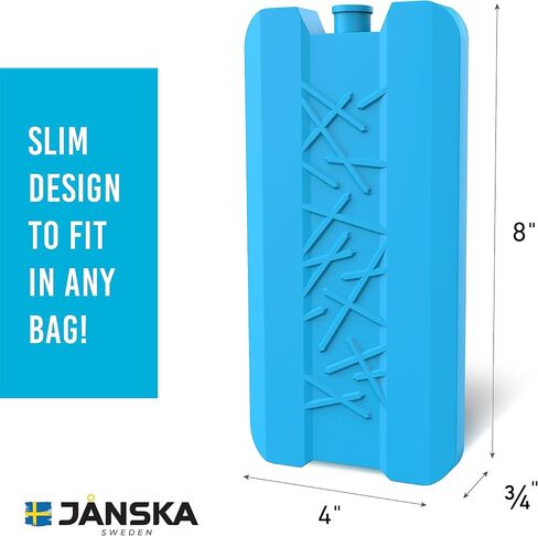 Janska Reusable Ice Packs for Cooler and Lunch Boxes, Long Lasting Freezer Packs Perfect for Camping Accessories, Lunch Bag, Beach Cooler Bag, (Set of 4) in Saudi Arabia