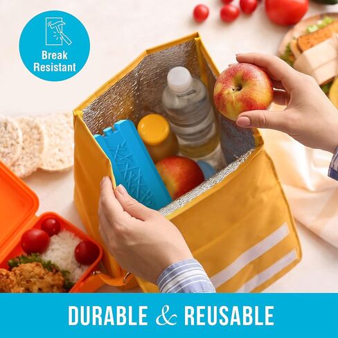 Janska Reusable Ice Packs for Cooler and Lunch Boxes, Long Lasting Freezer Packs Perfect for Camping Accessories, Lunch Bag, Beach Cooler Bag, (Set of 4) in Saudi Arabia