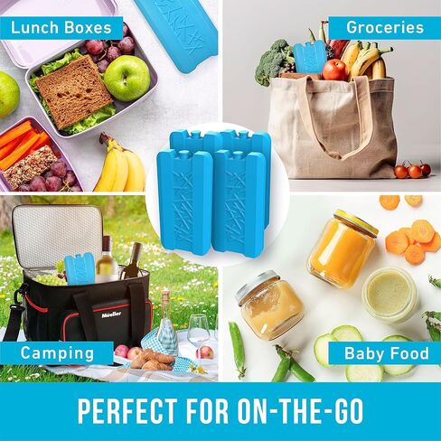 Janska Reusable Ice Packs for Cooler and Lunch Boxes, Long Lasting Freezer Packs Perfect for Camping Accessories, Lunch Bag, Beach Cooler Bag, (Set of 4) in Saudi Arabia