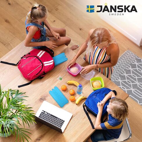 Janska Reusable Ice Packs for Cooler and Lunch Boxes, Long Lasting Freezer Packs Perfect for Camping Accessories, Lunch Bag, Beach Cooler Bag, (Set of 4) in Saudi Arabia