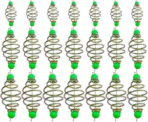 Toddmomy Keepnet 21pcs Carp Fishing Feeder Basket Luminous Catfish Bait Thrower Spring Fishing Feeder Bait Cage Holder Tackle Accessory Carp Lure Fish Accessories Carp Fishing Tackle in Saudi Arabia