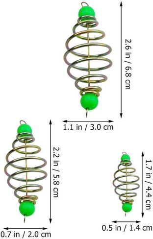 Toddmomy Keepnet 21pcs Carp Fishing Feeder Basket Luminous Catfish Bait Thrower Spring Fishing Feeder Bait Cage Holder Tackle Accessory Carp Lure Fish Accessories Carp Fishing Tackle in Saudi Arabia