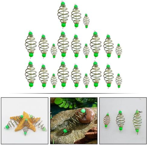 Toddmomy Keepnet 21pcs Carp Fishing Feeder Basket Luminous Catfish Bait Thrower Spring Fishing Feeder Bait Cage Holder Tackle Accessory Carp Lure Fish Accessories Carp Fishing Tackle in Saudi Arabia