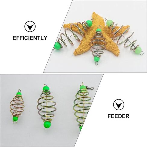 Toddmomy Keepnet 21pcs Carp Fishing Feeder Basket Luminous Catfish Bait Thrower Spring Fishing Feeder Bait Cage Holder Tackle Accessory Carp Lure Fish Accessories Carp Fishing Tackle in Saudi Arabia