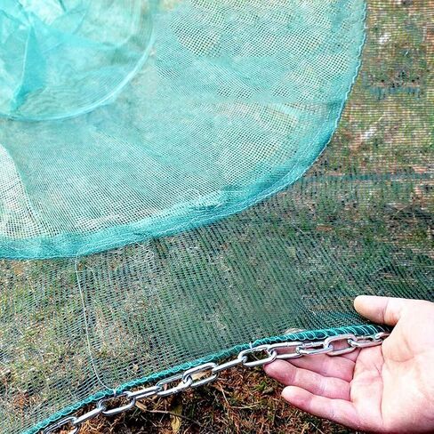 Minnow Trap Fishing Bait Trap, 3m Shrimp Cage, Fishing Net Crawfish Trap Crab Trap Folding Net Cage with Iron Chain Floats in Kuwait