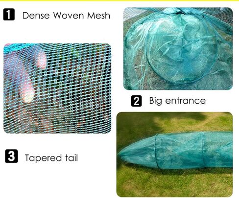 Minnow Trap Fishing Bait Trap, 3m Shrimp Cage, Fishing Net Crawfish Trap Crab Trap Folding Net Cage with Iron Chain Floats in Kuwait