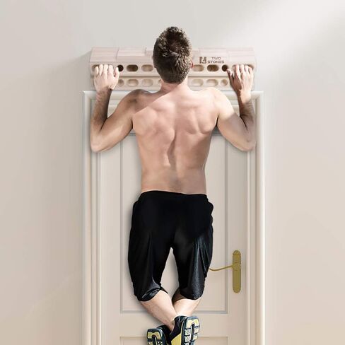 TWO STONES Climbing Hangboard Rock Climbing Training as Climbing Fingerboard with Jugs, Slopes and Edges, Pockets as Door Mounted Training Station Rock Climbing Pull Up Bar in Kuwait