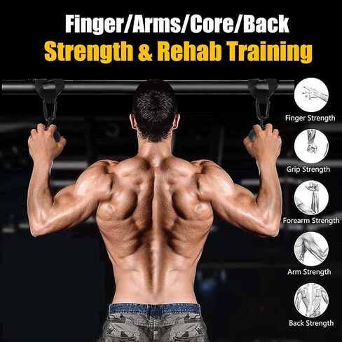 Pull Up Grips Set with Hanging Straps and Strong Carabiner, Finger Strengthener，Forearm, Biceps, Ninja Warrior, Back Muscles Training in Kuwait