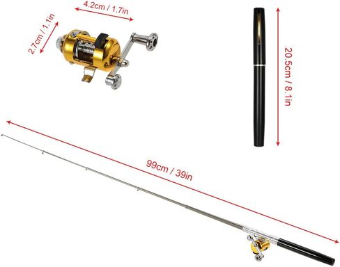 IUPPA مجموعة صنارة الصيد بكرة كومبو صغيرة تلسكوبية محمولة قلم جيب صنارة الصيد القطب وبكرة سبائك الألومنيوم خط الصيد طُعم ناعم طعوم تهزهز السنانير in Kuwait