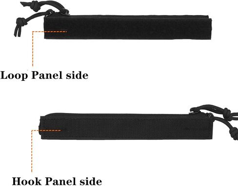 Two-way Zipper Extra Zipper Expansion opening Top Zipper Insert Hook and Loop Pocket Accessories for Tactical Vest Zippers 8" length (Black) in Kuwait