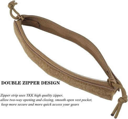 Two-way Zipper Extra Zipper Expansion opening Top Zipper Insert Hook and Loop Pocket Accessories for Tactical Vest Zippers 8" length (Black) in Saudi Arabia