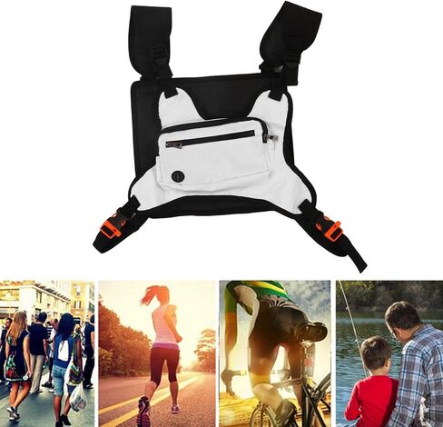 حقيبة الصدر جانزوم، حقيبة صدرية بسحاب، لوحة حماية خلفية من النايلون بشريط عاكس للرياضة in Kuwait