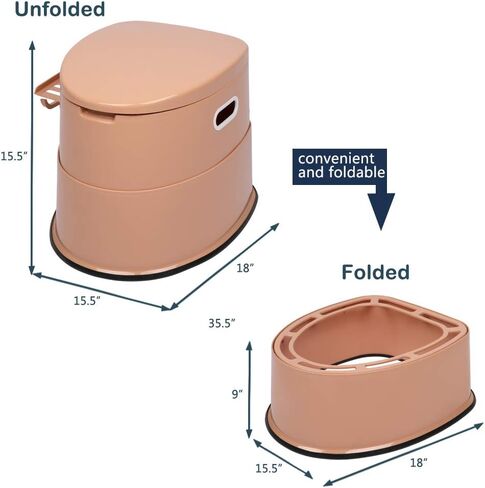 VINGLI Portable Toilet | Indoor Outdoor Commode w/Detachable Inner Bucket & Removable Paper Holder, Lightweight & Compact for Camping, Boat, Van, Emergency Use (Grey) in Kuwait