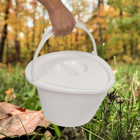 VINGLI Portable Toilet | Indoor Outdoor Commode w/Detachable Inner Bucket & Removable Paper Holder, Lightweight & Compact for Camping, Boat, Van, Emergency Use (Grey) in Kuwait