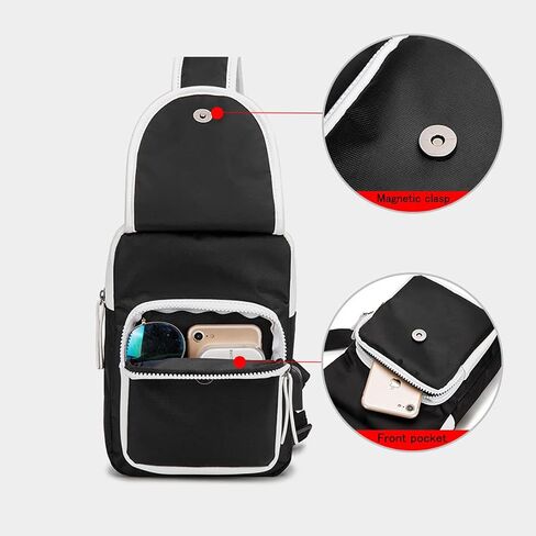 Smile Luminous Sling Backpack with USB Charger Port, DJ Music Crossbody Shoulder Bag Hiking One Strap Daypack for Men Women in Saudi Arabia