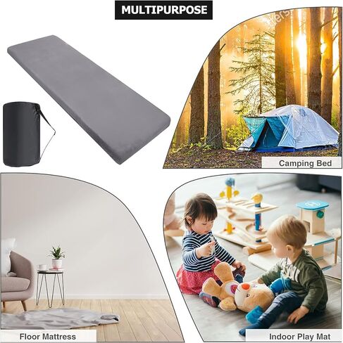 RedSwing Memory Foam Camping Mattress, Portable Floor Cot Mattress Pads with Carry Bag, Machine Washable Cover,Gray in Kuwait