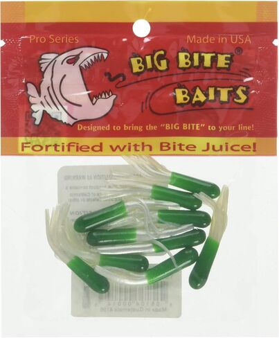 Big Bite Baits 15CRTU14 Crappie Tube Green/Pearl, 1.5" in Saudi Arabia