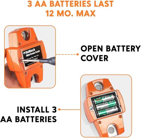ميزان رافعة صغير محمول باليد 300 كجم مع خطافات للزراعة والصيد وصيد الأسماك والأنشطة الخارجية، مقياس رقمي متعدد الوظائف بوزن 660 رطل، مع علبة من الألومنيوم المصبوب (برتقالي) in Kuwait