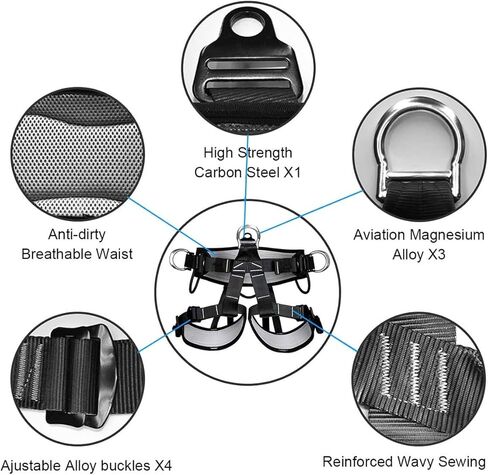 HeeJo Climbing, Safety Safe Seat Belt for Outdoor Tree Climbing, Outward Band Expanding Training Large Size,Climbing Gear in Kuwait