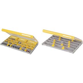 Plano Edge 3600 Terminal Tackle Storage, Gray and Yellow, Includes 10 Hook Retainers, Rustrictor Rust-Resistant Technology, Waterproof Premium Fishing Utility Box