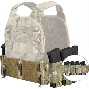 PETAC GEAR Carry Elastic Cummerbund,8 AR Mag Pouches for Vest Quick Release Mounting Strap for FCPC LBT LBX (Set) in Kuwait