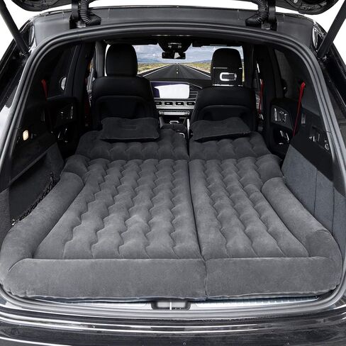 Haomaomao SUV Air Mattress, Inflatable Car Bed with Electric Pump and Pillow, Flocking Surface, Camping Sleeping Pad for Travel SUV Sedan Back Seat Trunk Tent Chevy Jeep Wrangler Toyota Honda Civic in Kuwait