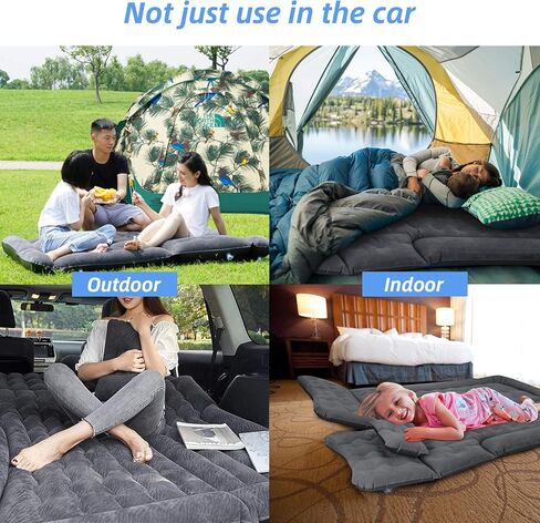 Haomaomao SUV Air Mattress, Inflatable Car Bed with Electric Pump and Pillow, Flocking Surface, Camping Sleeping Pad for Travel SUV Sedan Back Seat Trunk Tent Chevy Jeep Wrangler Toyota Honda Civic in Kuwait